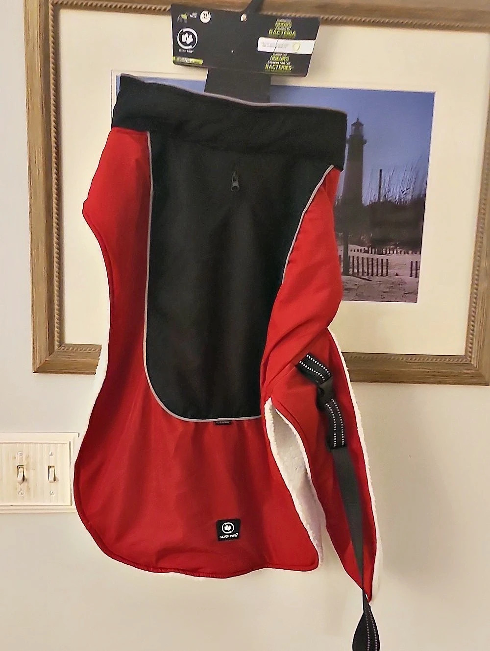 Silver Paw Red & Black Dog Coat XXXL NWT